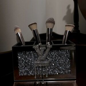 Trendy Bling luxury mirrored makeup brush holder cup
